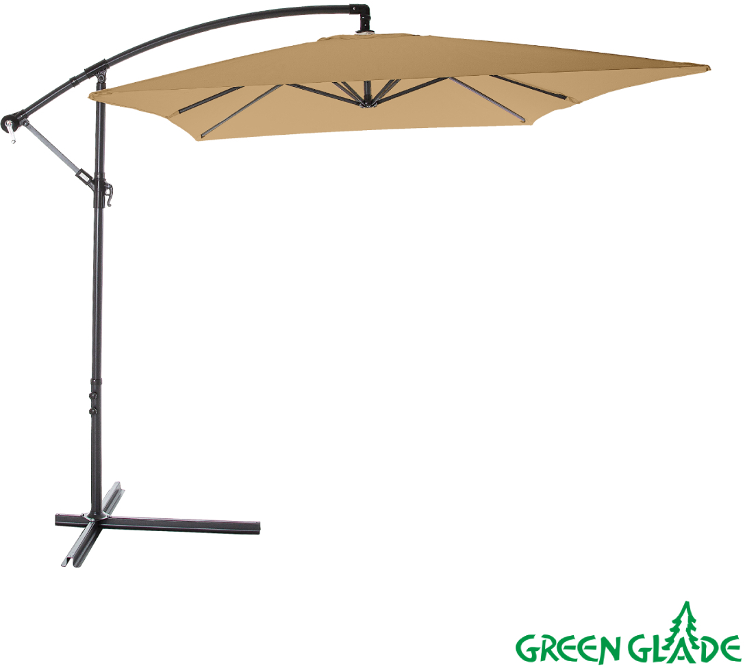 90303872 Зонт с боковой опорой 6403 d 300 см светлый орех STLM-0176117 GREEN GLADE