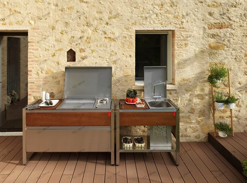 PLA.NET Outdoor Cooking Мобильная летняя кухня с газовым барбекю Oasi sun-id-1395642