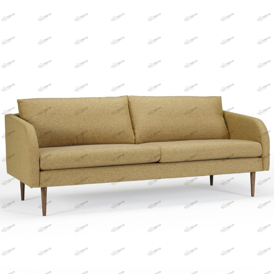 Диван трехместный Hugo с ножками из дуба/ореха, песочный Kragelund 37003248241