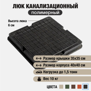 90893309 Люк колодца 400х400мм черный STLM-0418309 НОВАЯ ЭРА