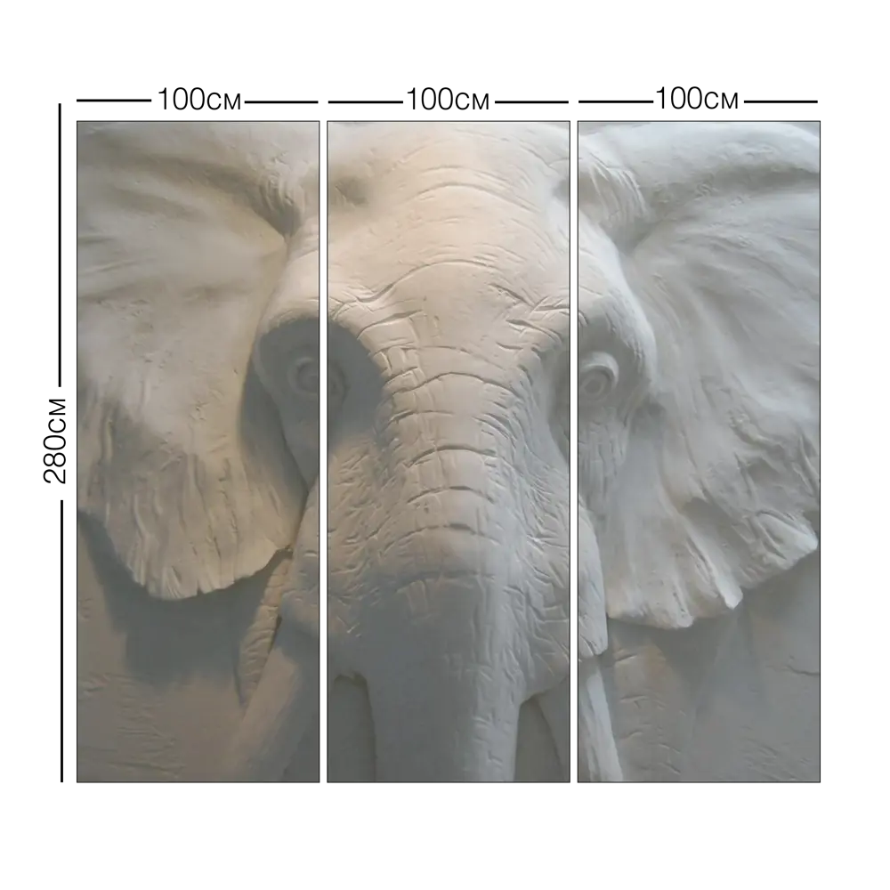 Фотообои 3D Flizart «Каменный слон», флизелиновые, 300x280 см 82363608 STLM-2200081 FBRUSH - Вид №4