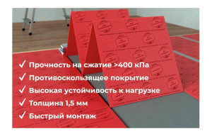 90755167 Подложка UHD AntiSlip 500х500х1.5 мм цвет красный 5 м² STLM-0369109 СОЛИД