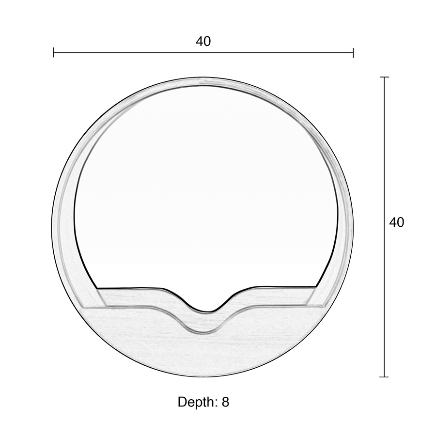 Зеркало настенное Round Wall, D40 см Zuiver 8100002 - Вид №11