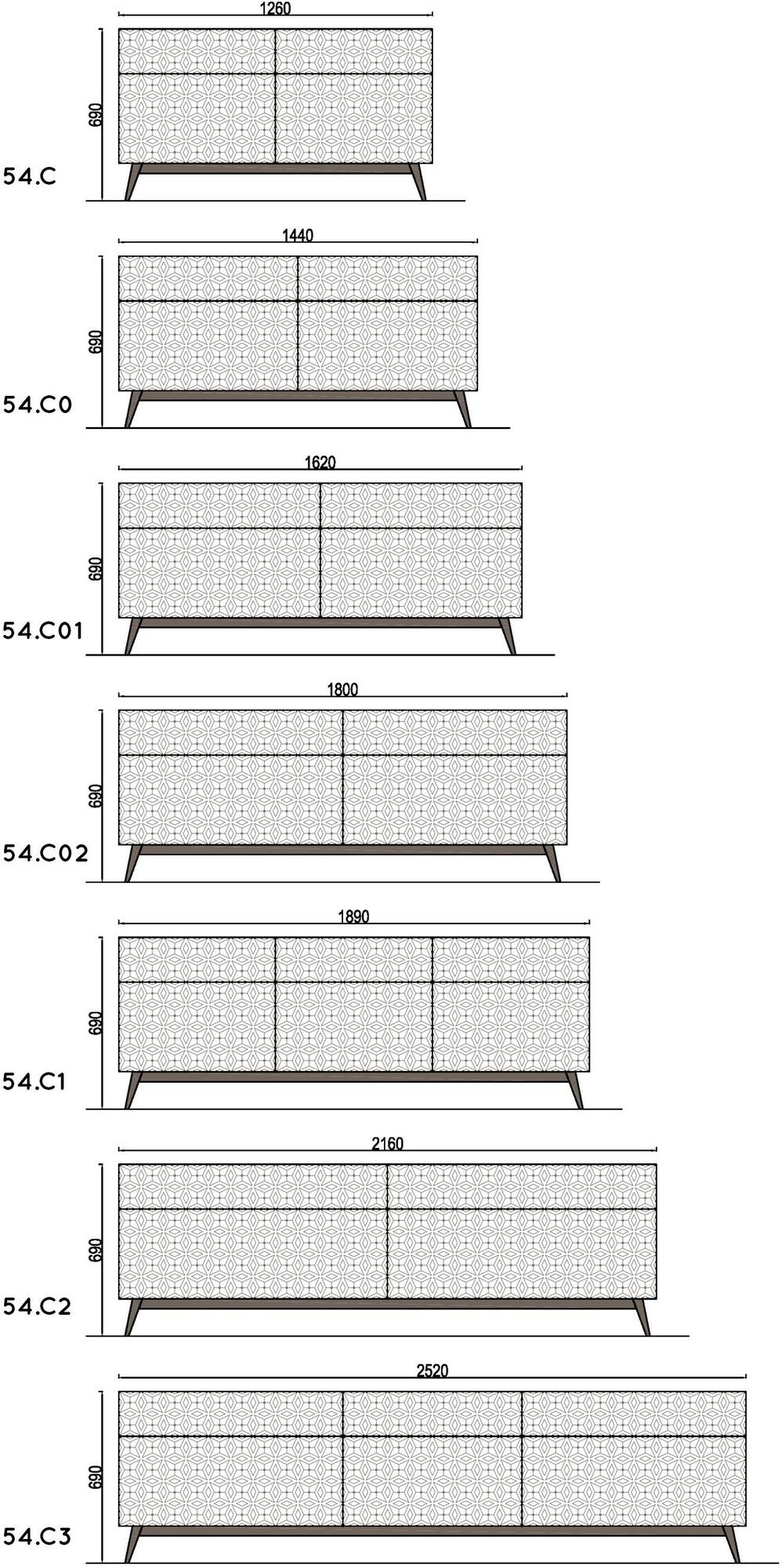 Barba design Буфет из лакированного дерева с ящиками Tiles 54.c1 - Вид №3