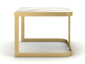 Мраморный квадратный низкий журнальный столик