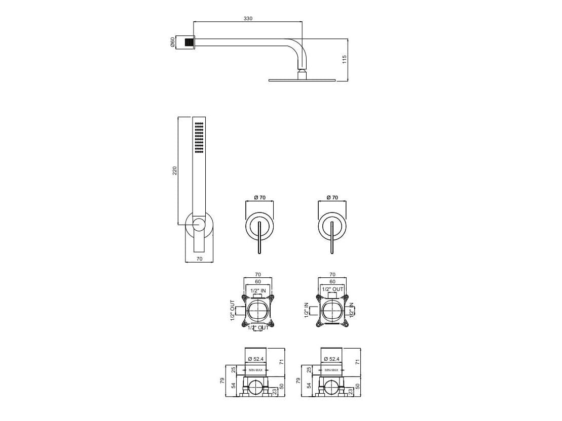 Смеситель для душа с душем QD Magistro Lab Swing ARCH-00024416 - Вид №2