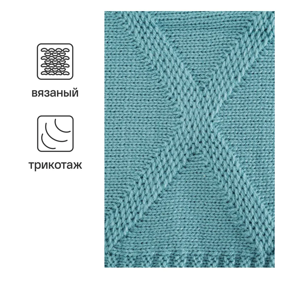 Плед вязаный 150x200 см акрил цвет голубой 83273942 STLM-2191522 Santreyd отсутствует - Вид №1