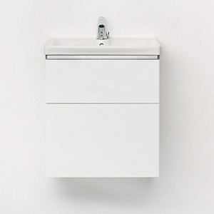 9610021101 IDO Glow напольная тумба под умывальник, с двумя ящиками, W = 580 мм, W1 = 600 мм, белый