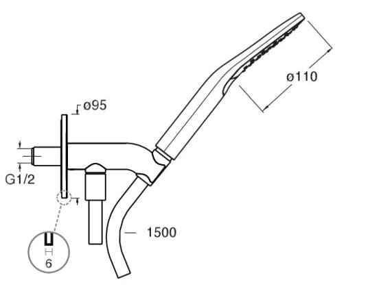 Настенный ручной душ ABS с системой защиты от накипи CRISTINA Rubinetterie дополнения для душа / ванны / умывальника-Shower &amp ARCH-00108986 - Вид №2
