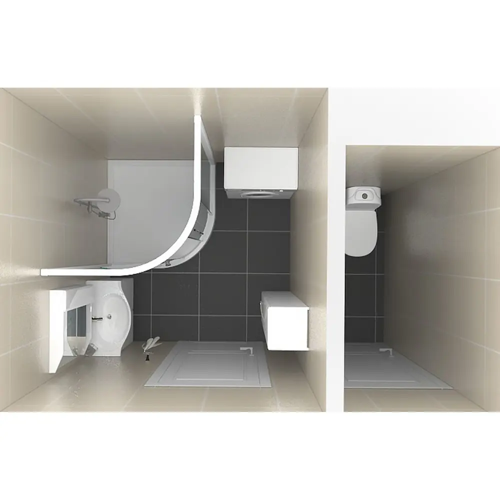 Душевая ширма Sensea Nerea 1/4 круга для поддона 100х100 см Без серии STLM-2128912 - Вид №1