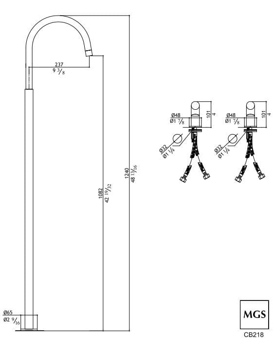 Смеситель для раковины из нержавеющей стали MGS ARCH-00124908 - Вид №2