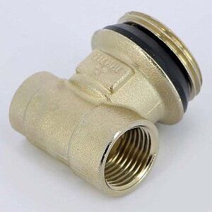 Концевик (тройник) для коллектора TIEMME 1/2"х1"х3/8" никелированный