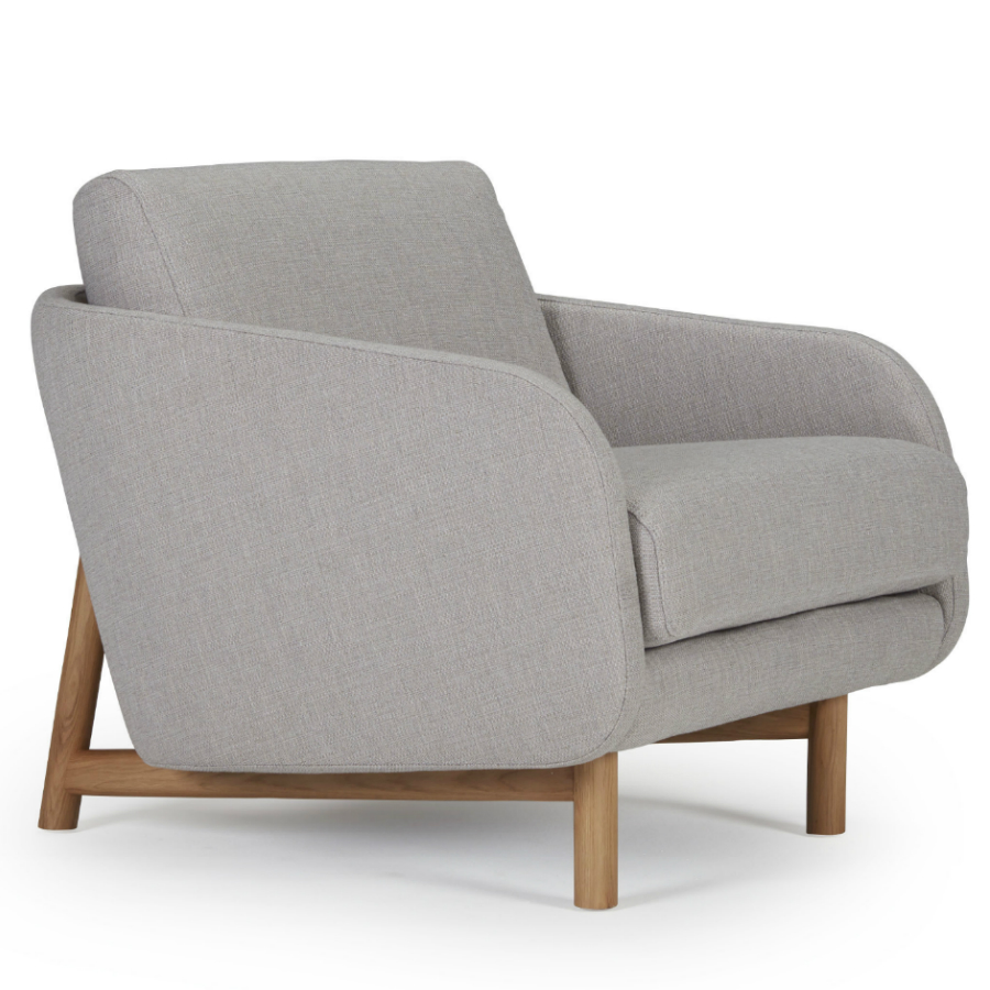 Кресло Tved с ножками из дуба, светло-серое Kragelund 29001202163 - Вид №2