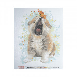 1736 Канва/ткань с рисунком Рисунок на канве 33 см х 45 см "Первое знакомство" Матренин посад