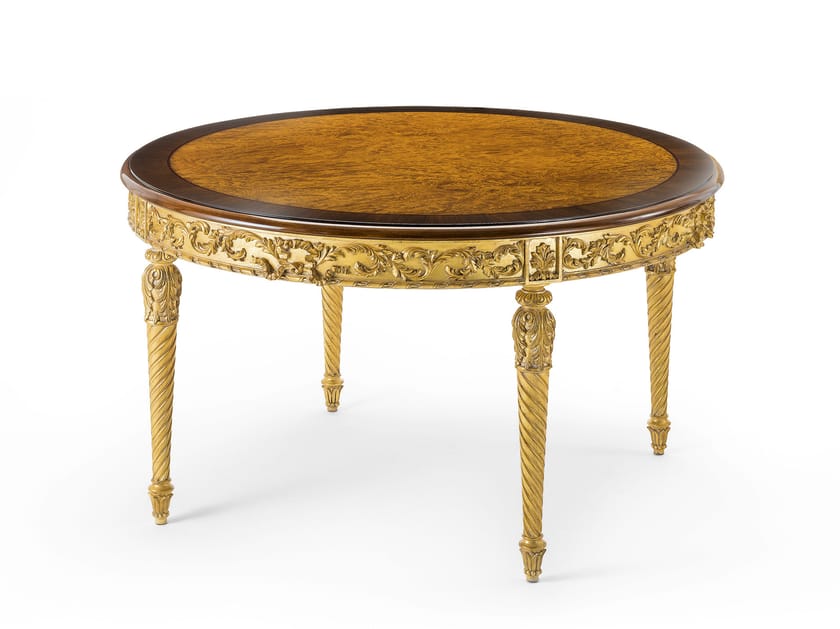 Круглый обеденный стол из шиповника OAK Галерея ARCH-00052830