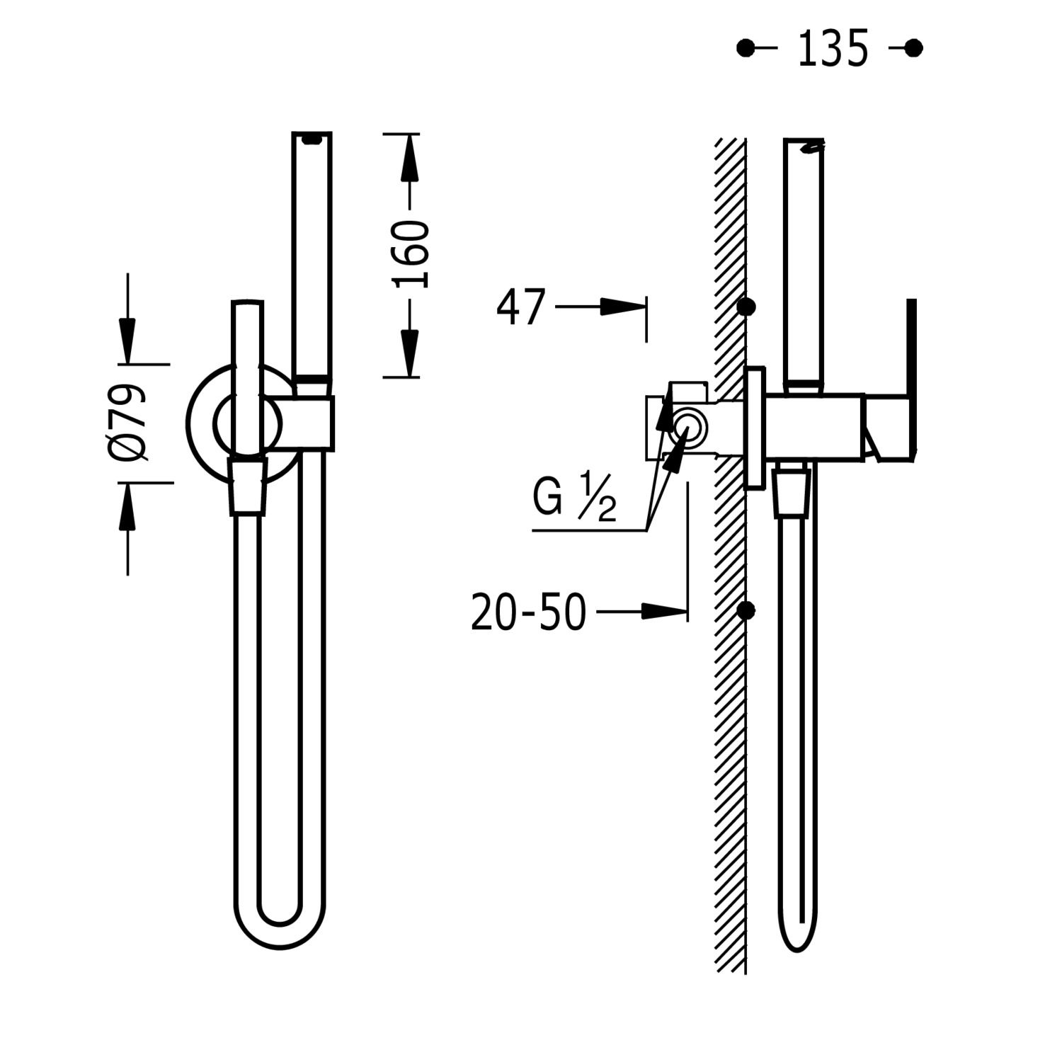 Смеситель для унитаза LEX-ALP с одной ручкой и душем-181223 TRES - Вид №1