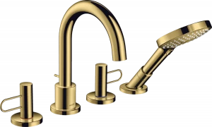 38445990 Смеситель на край ванны на 4 отверстия с петлевыми ручками AXOR UNO