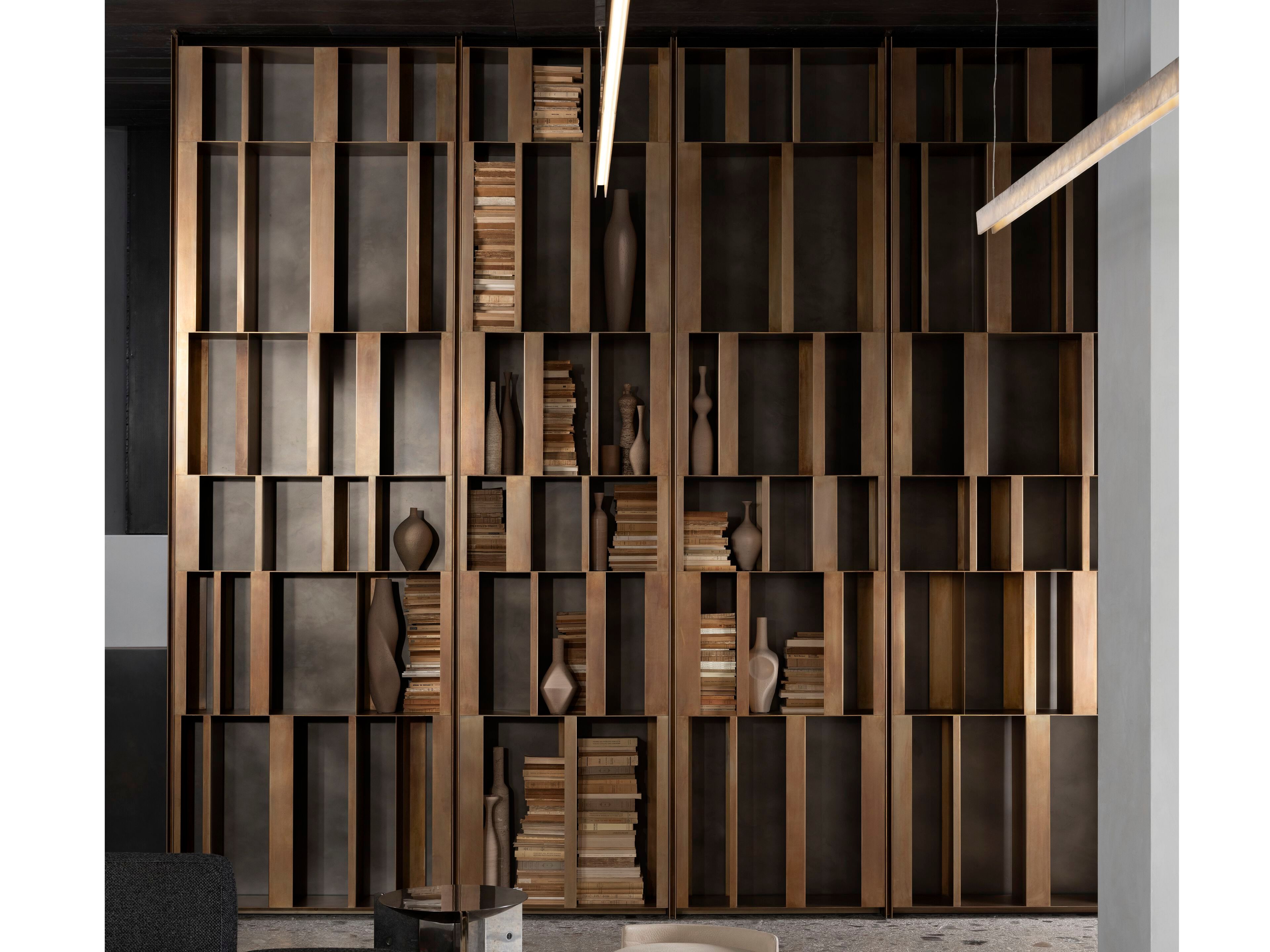 Модульный металлический книжный шкаф с креплением пол-потолок Henge BISTROT X ARCH-00059305 - Вид №1