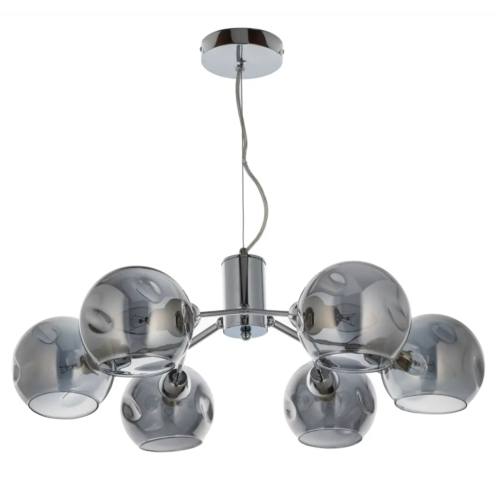 Люстра подвесная Nemo L1238-6, 6 ламп, 18 м², цвет серый/серебристый LAMPLANDIA STLM-2173108 - Вид №2