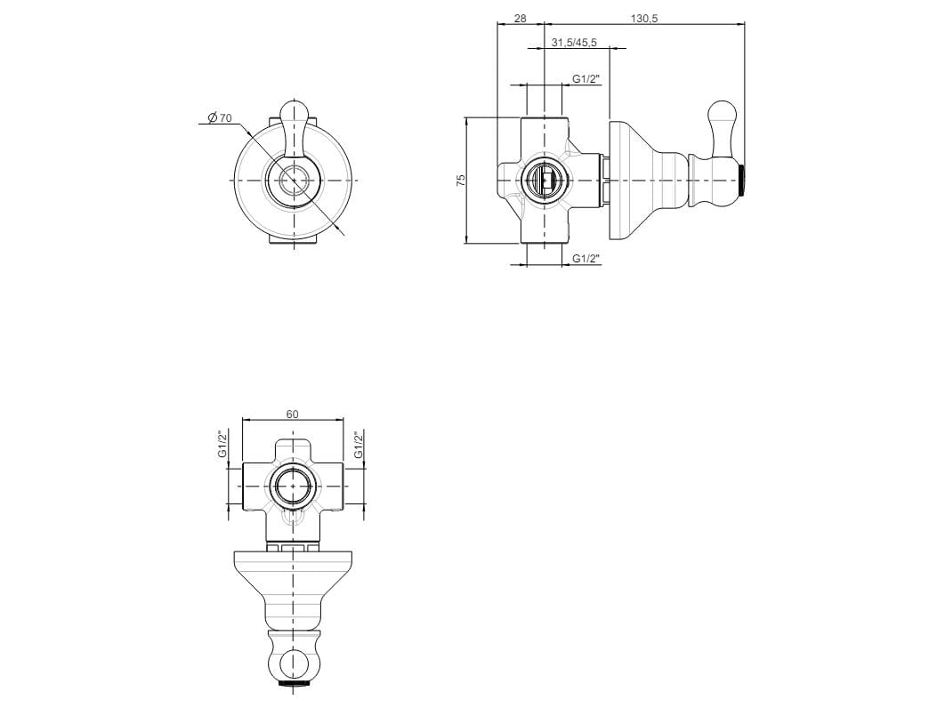 Девиатор Rubinetterie Frattini Dedra ARCH-00131849 - Вид №1