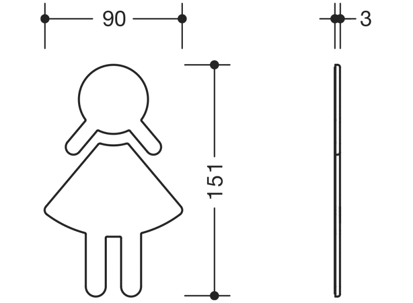 801.91.020 значок женщина HEWI Türzubehör  - Вид №22