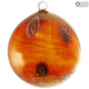 3679 ORIGINALMURANOGLASS Красный Ёлочный шар Фантазия миллефиори - муранское стекло OMG  см