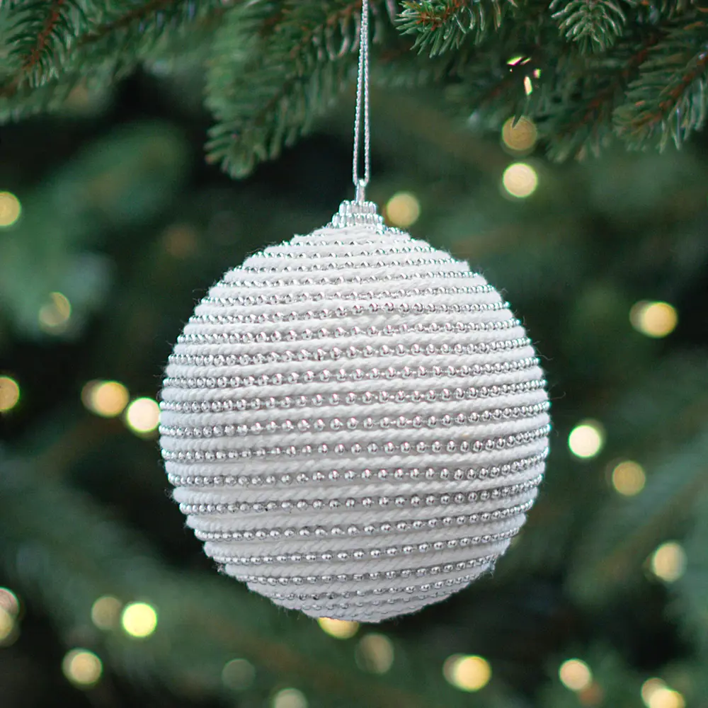 Елочный шар KREAFORTA с бисером ø9.8 см разноцветный с блестками 89420653 STLM-1583359