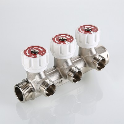 VTc.570.N.0504 Коллектор c регулирующими вентилями Valtec 3/4", 4 х 1/2"  - Вид №7