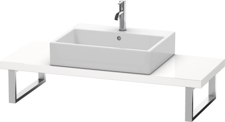 LC100C01818 Консоль для накладной и встраиваемой сверху раковины компакт, Толщина консоли 45 мм L-Cube #LC100C 480 мм Белый матовый, декор Duravit - Вид №1