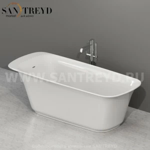 VA189BI; VA189CR; VA087 Ванна свободностоящая белая в комплекте с сифоном хром Globo