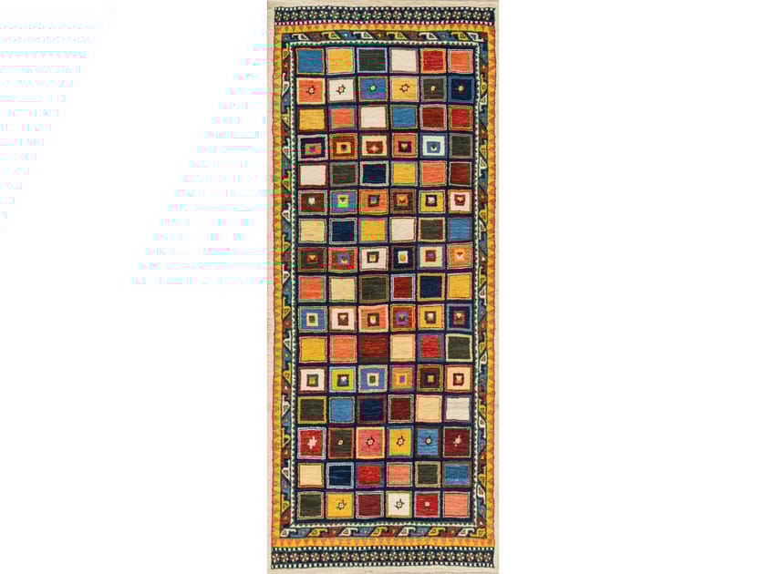 Шерстяной прямоугольный клетчатый ковер Zollanvari Gabbehs Geometric ARCH-00083787