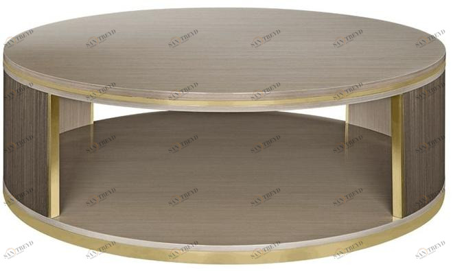 FRATO Низкий круглый деревянный журнальный столик  Ffu080017aaa 