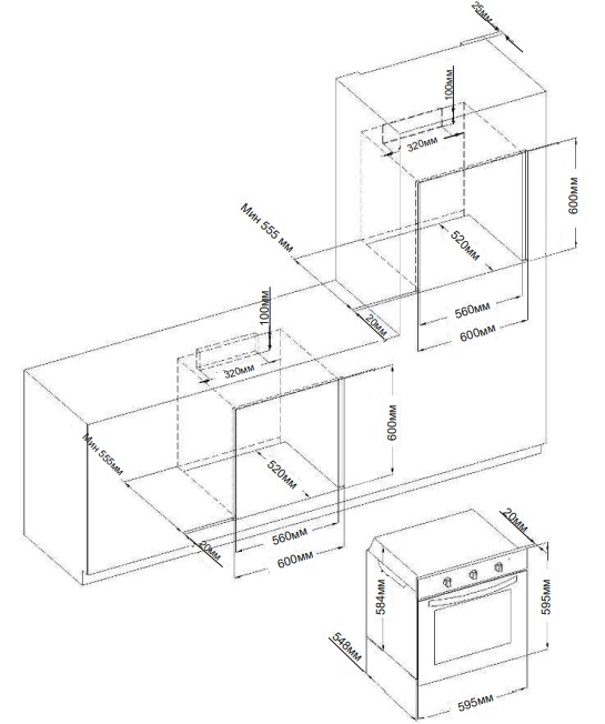 9031500 Электрический духовой шкаф Evelux EO 635 PB черный STDN-0098187 - Вид №1