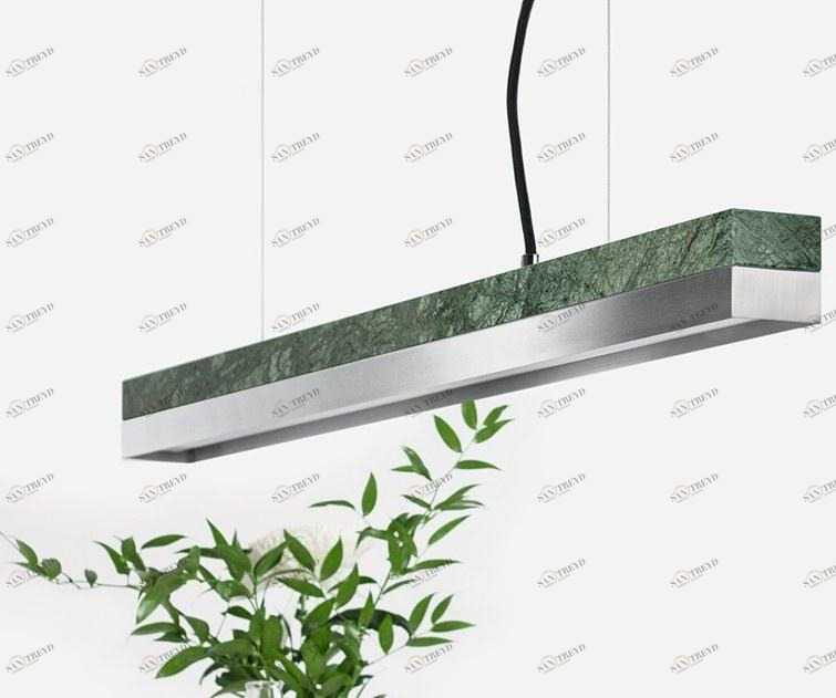 GANTlights Светодиодный подвесной светильник из гватемальского мрамора и нержавеющей стали C sun-id-1421117