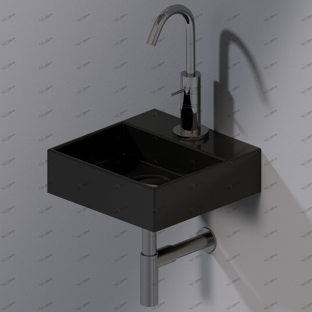 L318T0R1V1.104 Подвесная раковина настенная прямоугольная A. e T. Italia ACQUAFREDDA черная AeT ITALIA