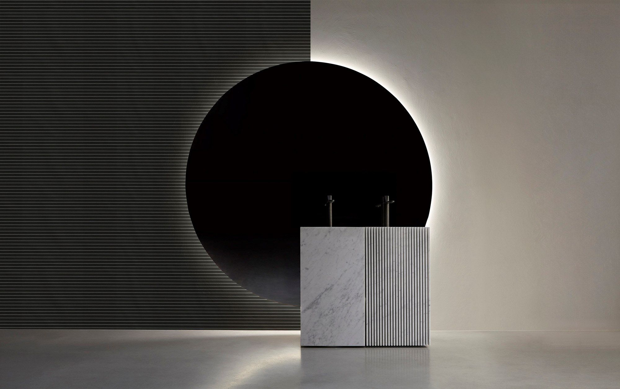 Геометрические обои для ванной комнаты Antoniolupi TRALERIGHE ARCH-00067593 - Вид №19