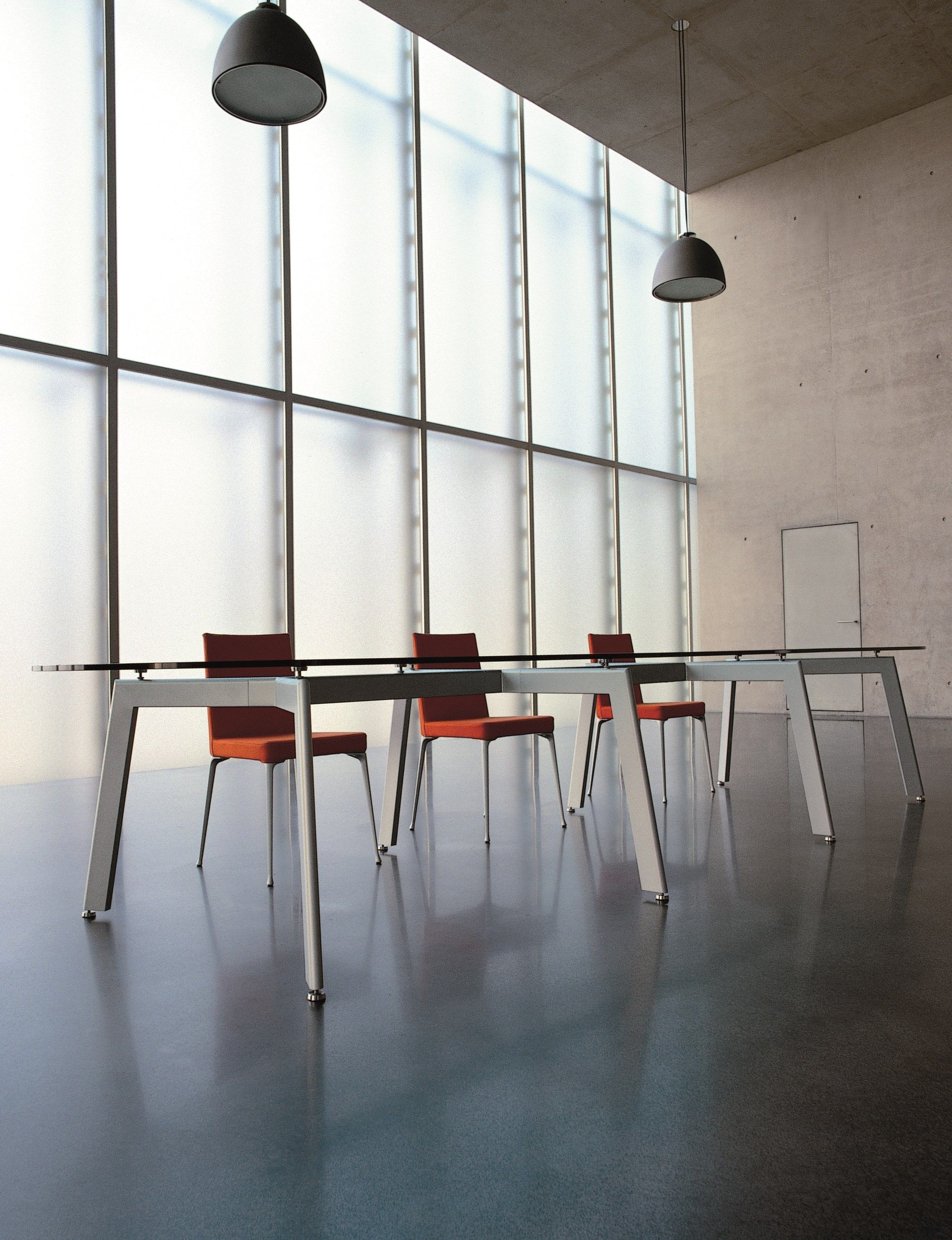 Овальный стол из стали и стекла Desalto LINK ARCH-00138568 - Вид №8