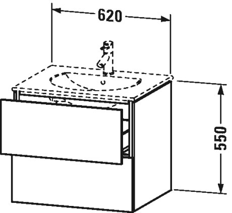 LC626105252 L-Cube Тумбочка подвесная Европейский дуб, декор Duravit - Вид №1