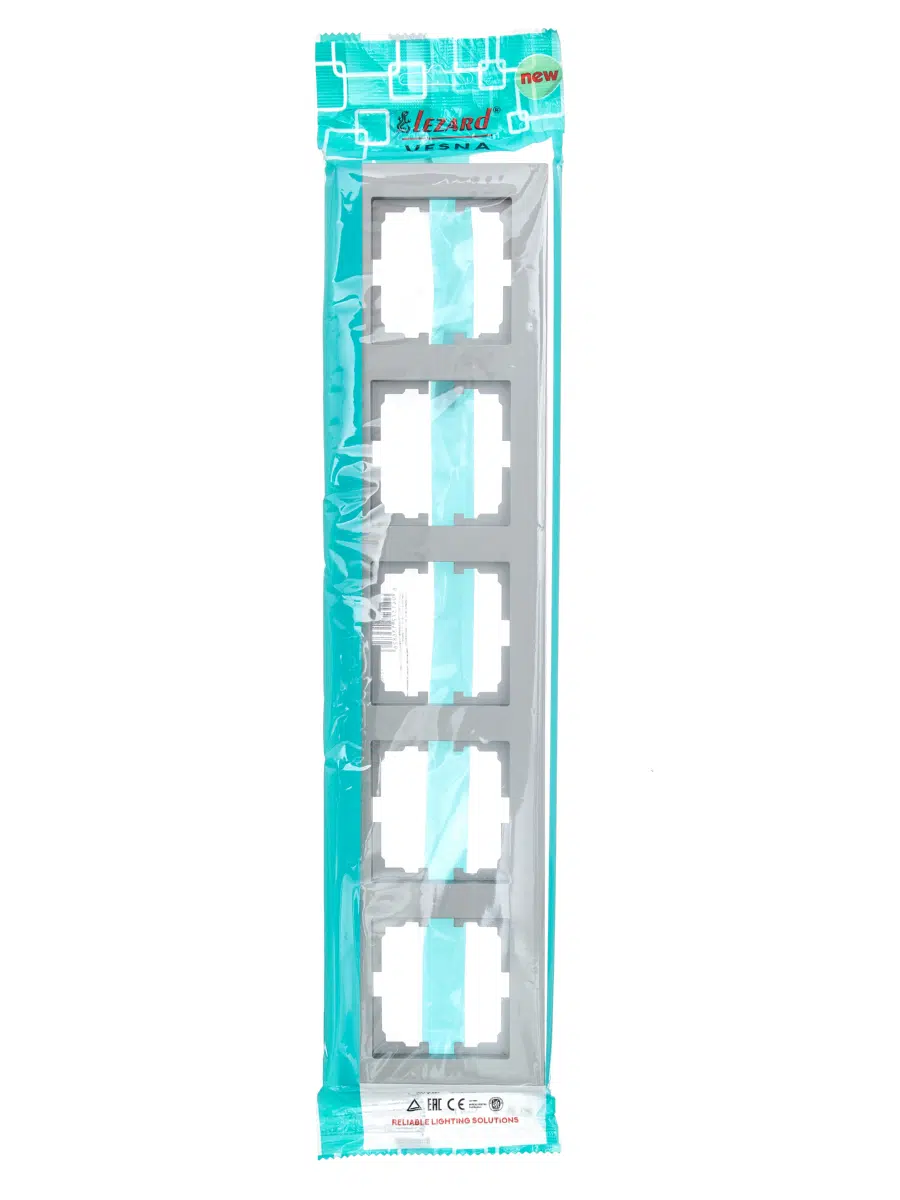 VESNA Рамка 5-ая горизонтальная без вст платина LEZARD 742-3500-150 - Вид №4