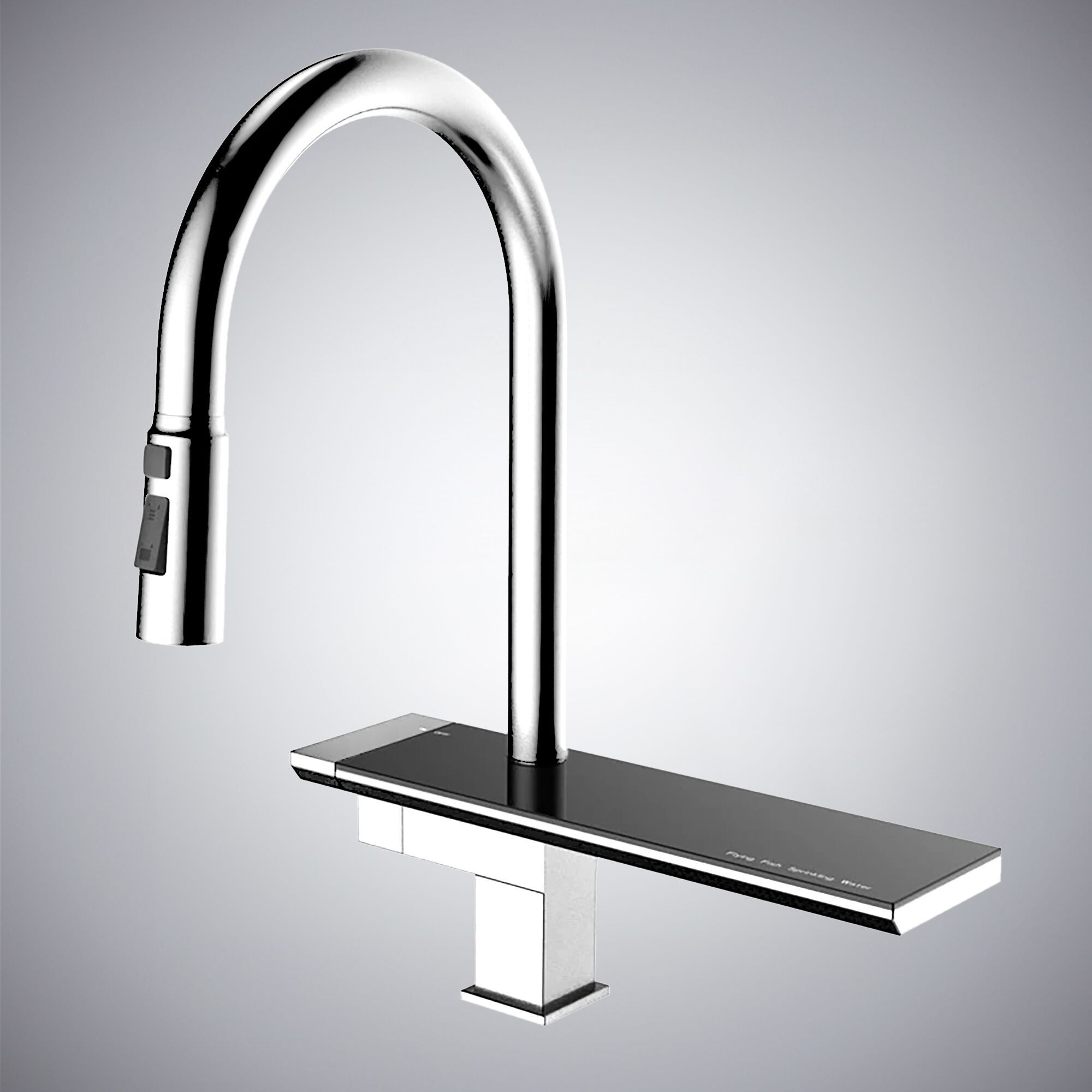 Однорычажный смеситель для кухни из нержавеющей стали с выдвижным ручным душем Fontana Showers SUPINO ARCH-00093367 - Вид №1