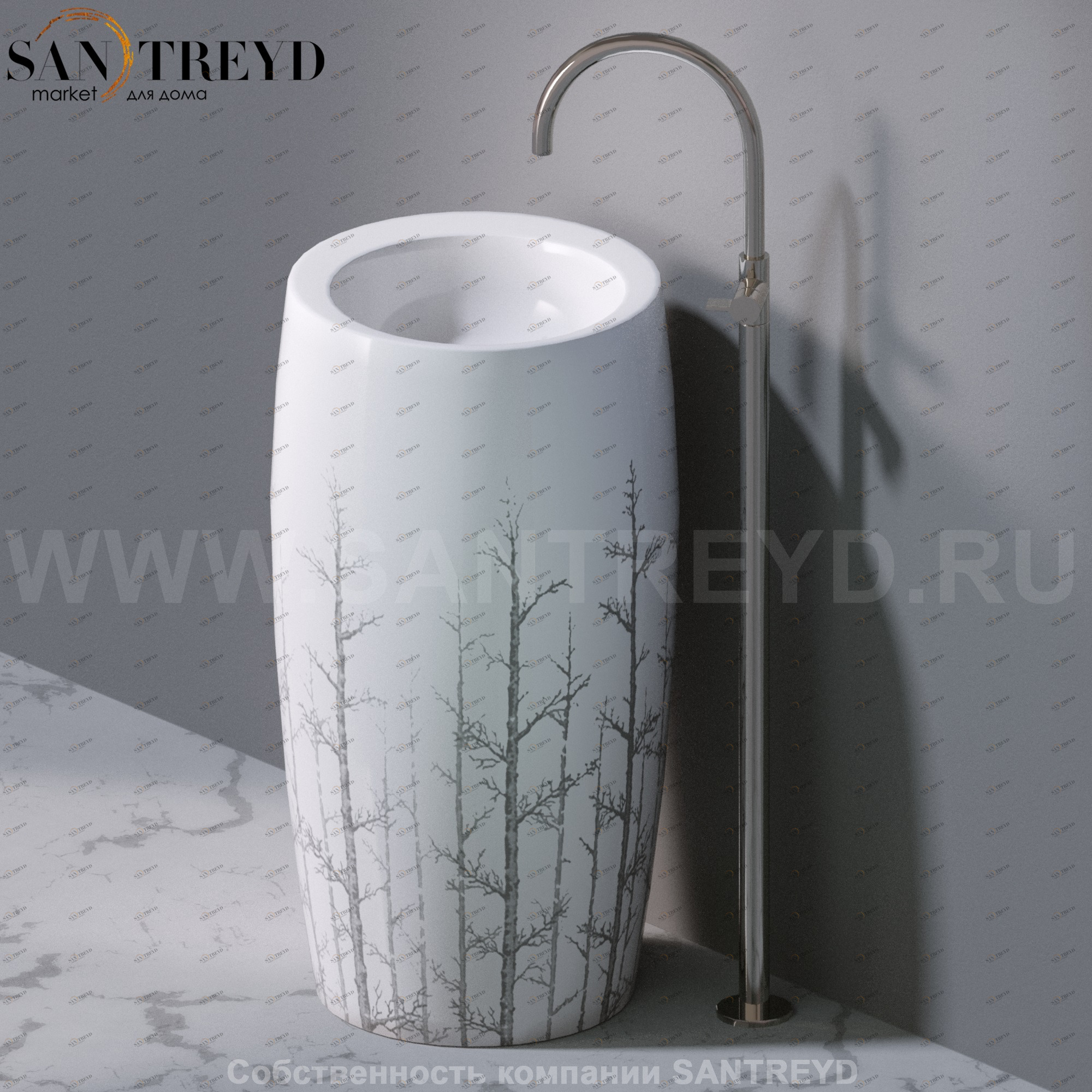 L100T0R0VT.405 Напольная раковина стоящая круглая A. e T. Italia SPOT AeT ITALIA TOTEM