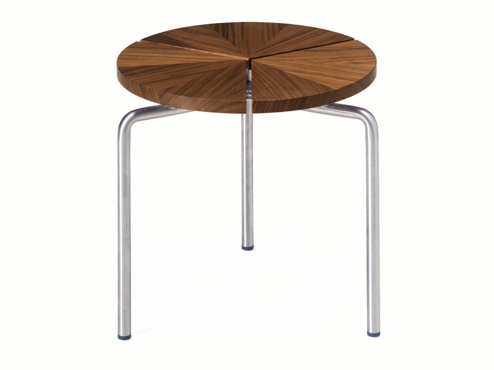 Круглый журнальный столик из нержавеющей стали и дерева BassamFellows ARCH-00104939 - Вид №2