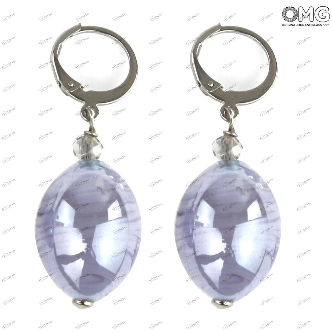 3950 ORIGINALMURANOGLASS Серьги Фиалка - Коллекция Antica Murrina - муранское стекло OMG 5 см 