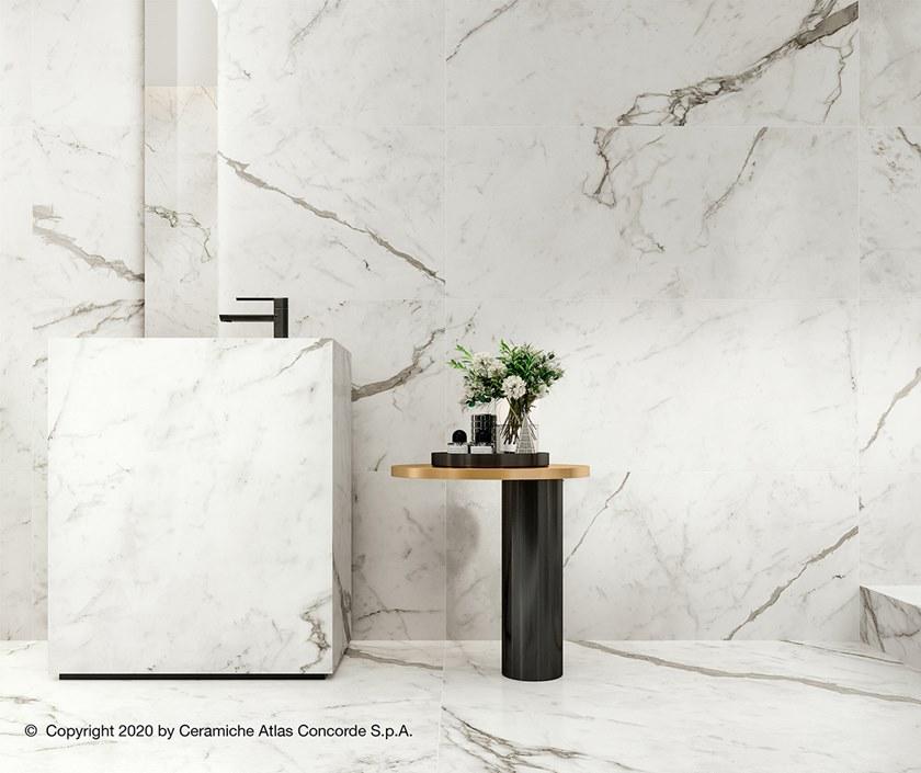 Atlas Concorde Белая плитка для стен с эффектом мрамора Marvel shine sun-id-1375735 - Вид №77