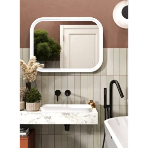 Зеркало для ванной Omega Glass Океан SD56 с подсветкой 80x60 см прямоугольное