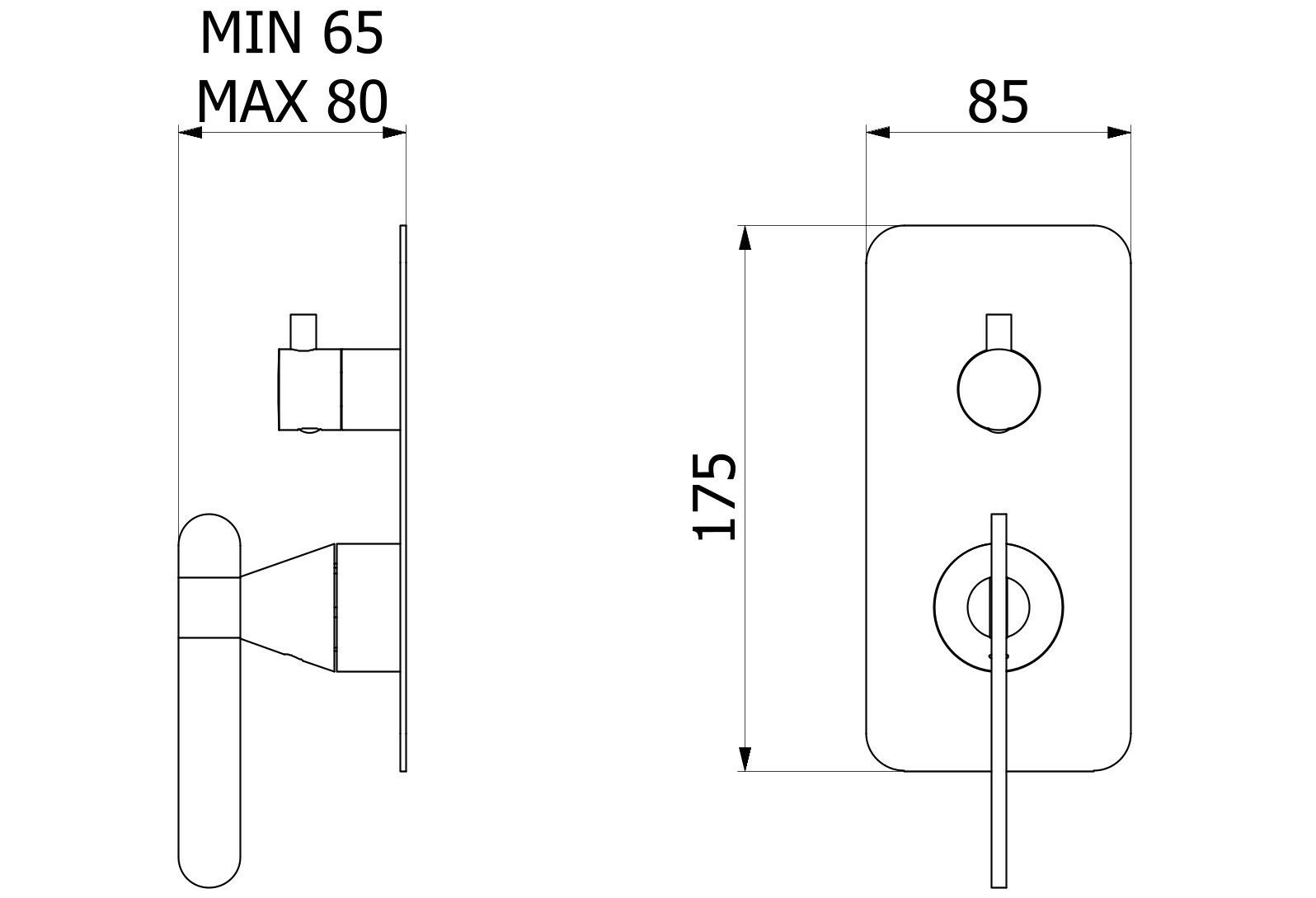 Однорычажный встраиваемый смеситель для душа IB Soho ARCH-00064610 - Вид №6