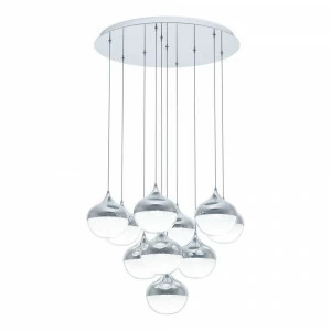 Люстра светодиодная подвесная белая, хром Eglo Mioglia 39527 EGLO ДИЗАЙНЕРСКИЕ, MIOGLIA 00-3834502 Белый;прозрачный;хром