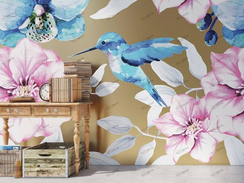 YO2 Металлические флизелиновые обои с цветочными мотивами Botanic reflections sun-id-1369321