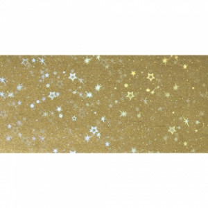 3142406 Пластина воска фольгированная "Звездное небо", размер 20х10 см, уп. 1 шт, цвет золотистый