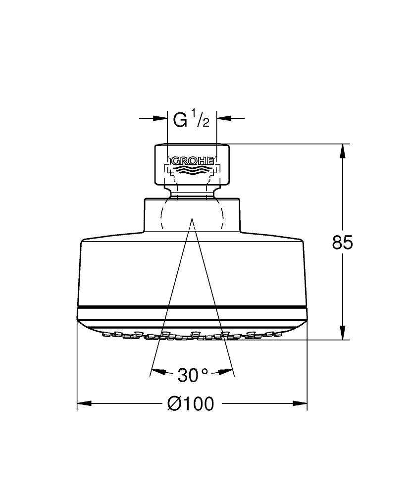 26366000 Верхний душ Grohe Tempesta Cosmopolitan хром - Вид №1